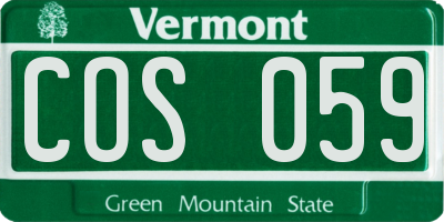 VT license plate COS059