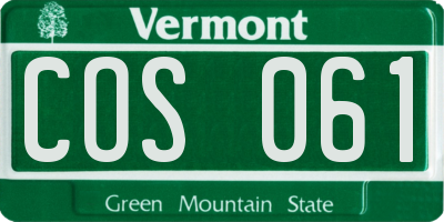 VT license plate COS061
