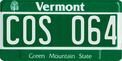 VT license plate COS064
