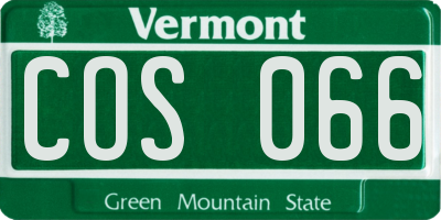 VT license plate COS066