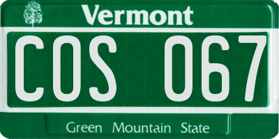 VT license plate COS067