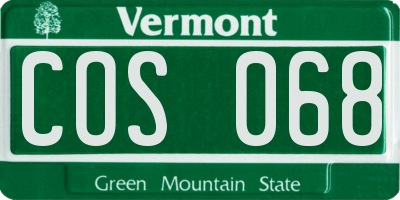 VT license plate COS068