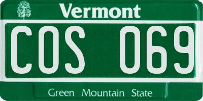 VT license plate COS069