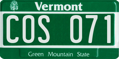 VT license plate COS071