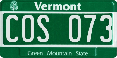 VT license plate COS073