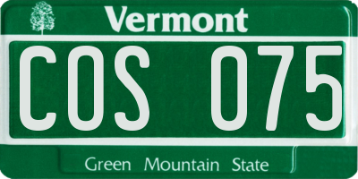 VT license plate COS075