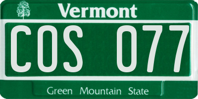 VT license plate COS077