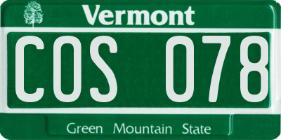 VT license plate COS078