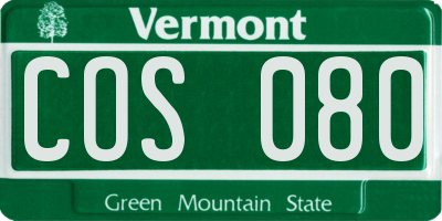 VT license plate COS080