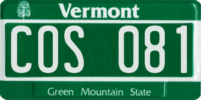 VT license plate COS081