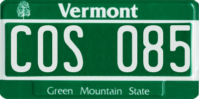 VT license plate COS085