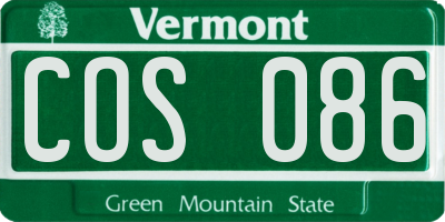 VT license plate COS086