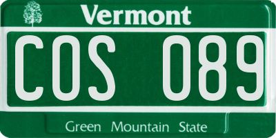 VT license plate COS089