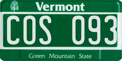 VT license plate COS093