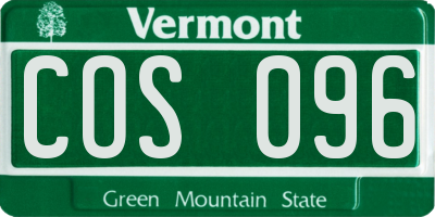 VT license plate COS096
