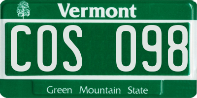 VT license plate COS098