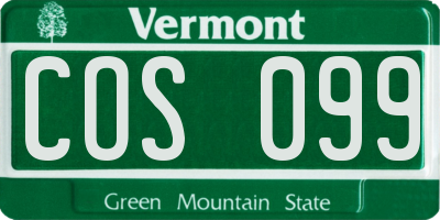 VT license plate COS099