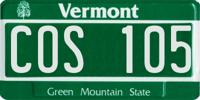 VT license plate COS105