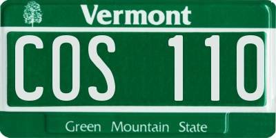 VT license plate COS110