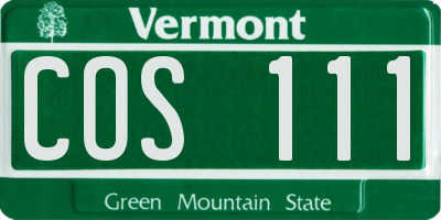 VT license plate COS111