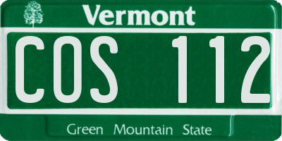 VT license plate COS112