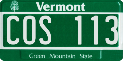 VT license plate COS113