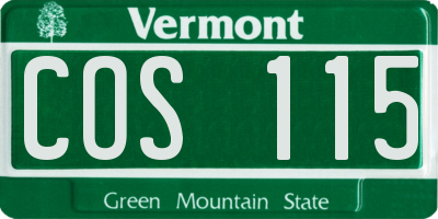 VT license plate COS115