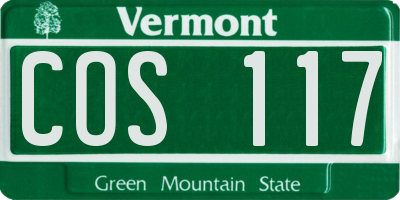 VT license plate COS117