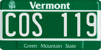 VT license plate COS119