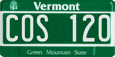 VT license plate COS120