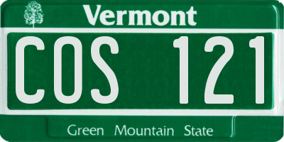 VT license plate COS121