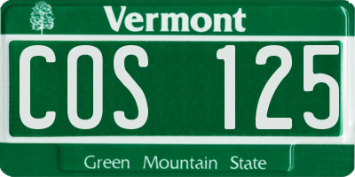 VT license plate COS125