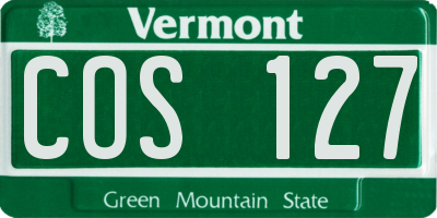 VT license plate COS127