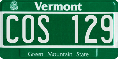 VT license plate COS129