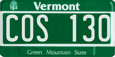 VT license plate COS130