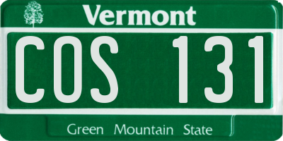 VT license plate COS131