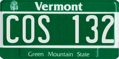 VT license plate COS132