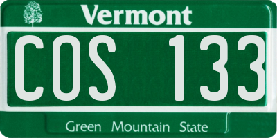 VT license plate COS133