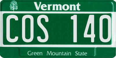 VT license plate COS140