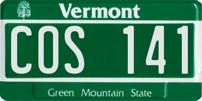 VT license plate COS141