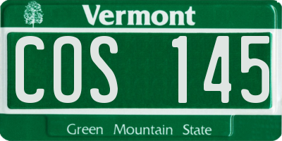 VT license plate COS145