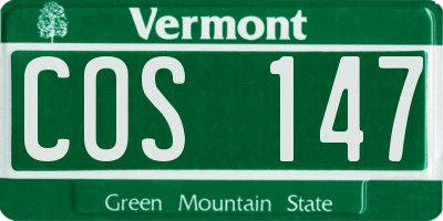 VT license plate COS147