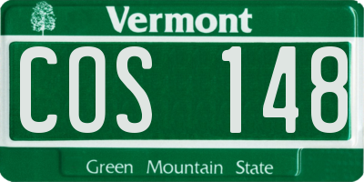 VT license plate COS148