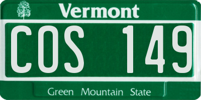 VT license plate COS149