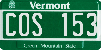 VT license plate COS153