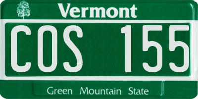 VT license plate COS155