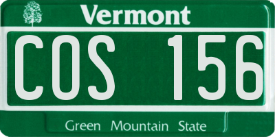 VT license plate COS156