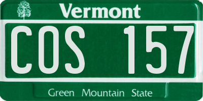 VT license plate COS157