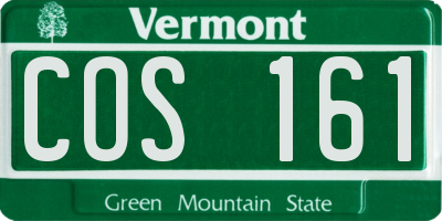 VT license plate COS161