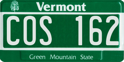 VT license plate COS162